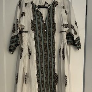 Indian style block print cotton maxi dress